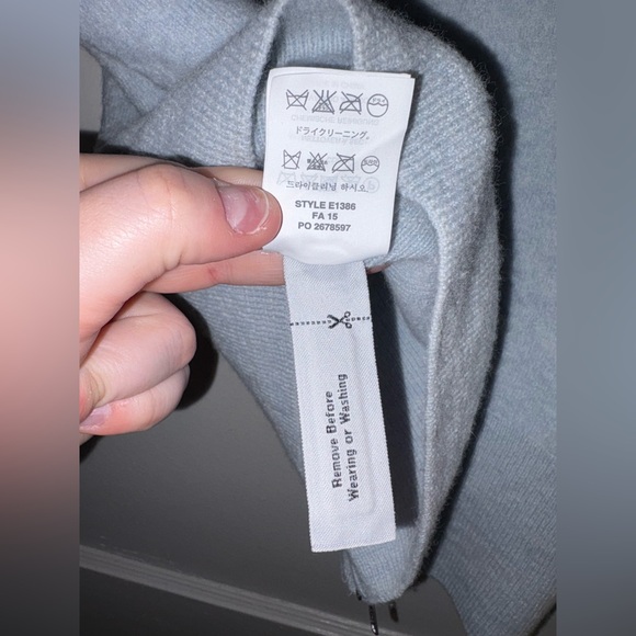 J.Crew 100% Merino Wool Back-Zipped Crewneck Sweater in Light Blue - Size Large - Picture 11 of 12